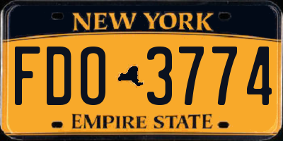 NY license plate FDO3774
