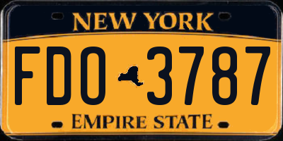 NY license plate FDO3787