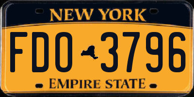 NY license plate FDO3796