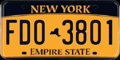 NY license plate FDO3801