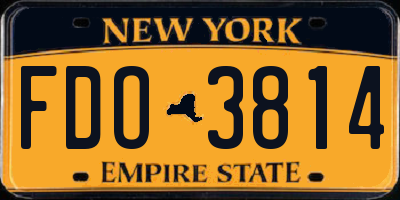 NY license plate FDO3814