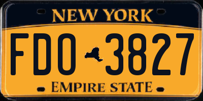 NY license plate FDO3827