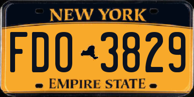 NY license plate FDO3829