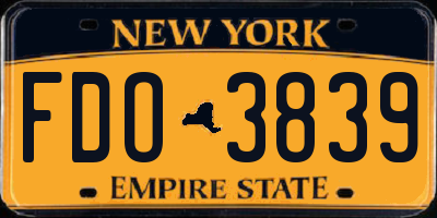 NY license plate FDO3839
