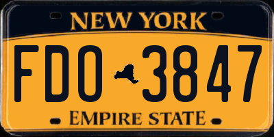 NY license plate FDO3847