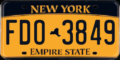NY license plate FDO3849