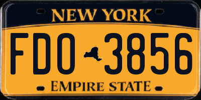 NY license plate FDO3856