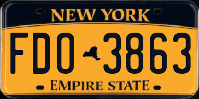 NY license plate FDO3863