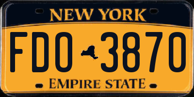 NY license plate FDO3870