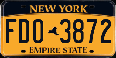 NY license plate FDO3872