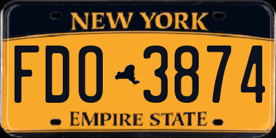 NY license plate FDO3874