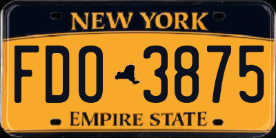 NY license plate FDO3875