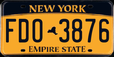 NY license plate FDO3876