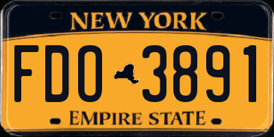 NY license plate FDO3891