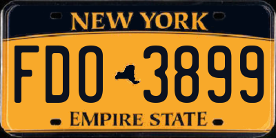 NY license plate FDO3899
