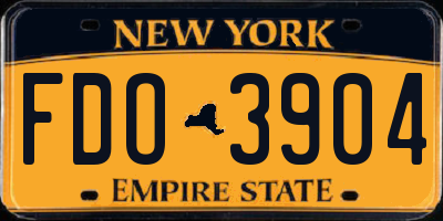 NY license plate FDO3904