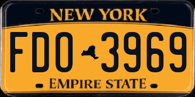 NY license plate FDO3969