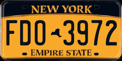 NY license plate FDO3972