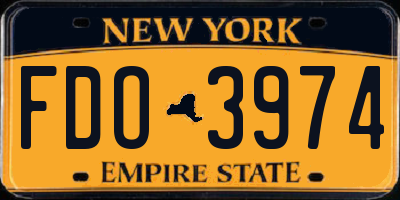 NY license plate FDO3974
