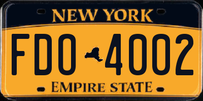 NY license plate FDO4002