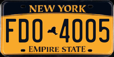NY license plate FDO4005