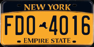 NY license plate FDO4016