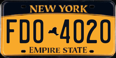 NY license plate FDO4020