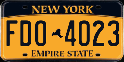 NY license plate FDO4023