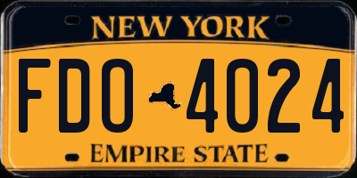 NY license plate FDO4024
