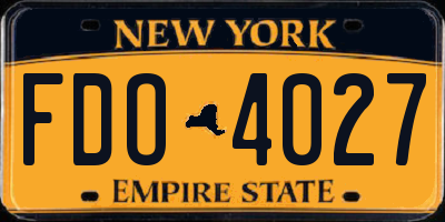 NY license plate FDO4027