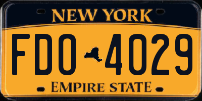NY license plate FDO4029
