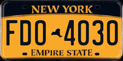 NY license plate FDO4030