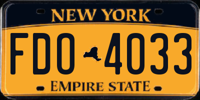 NY license plate FDO4033