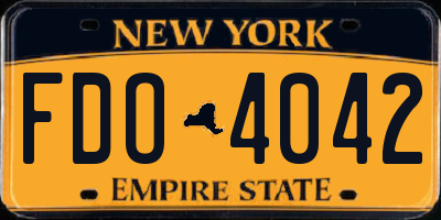 NY license plate FDO4042