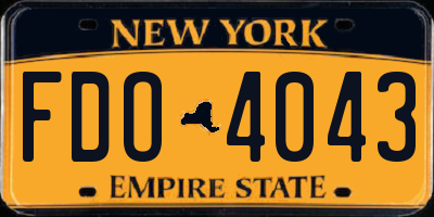 NY license plate FDO4043