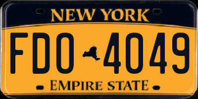NY license plate FDO4049