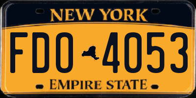 NY license plate FDO4053