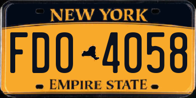 NY license plate FDO4058