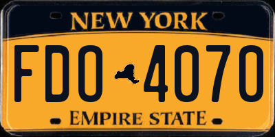 NY license plate FDO4070