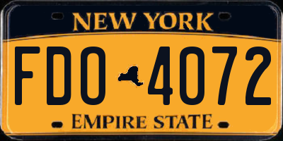 NY license plate FDO4072