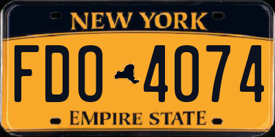 NY license plate FDO4074