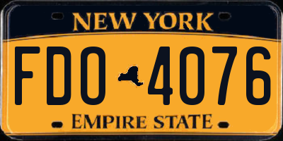 NY license plate FDO4076