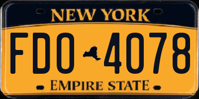 NY license plate FDO4078
