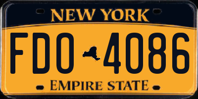 NY license plate FDO4086