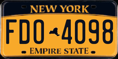 NY license plate FDO4098