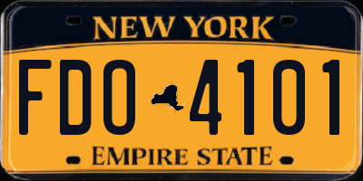 NY license plate FDO4101