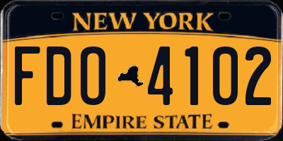 NY license plate FDO4102