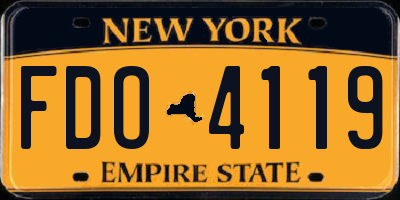NY license plate FDO4119