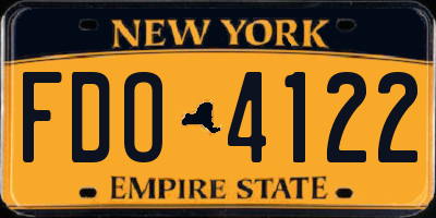 NY license plate FDO4122