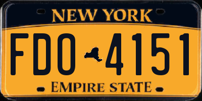 NY license plate FDO4151